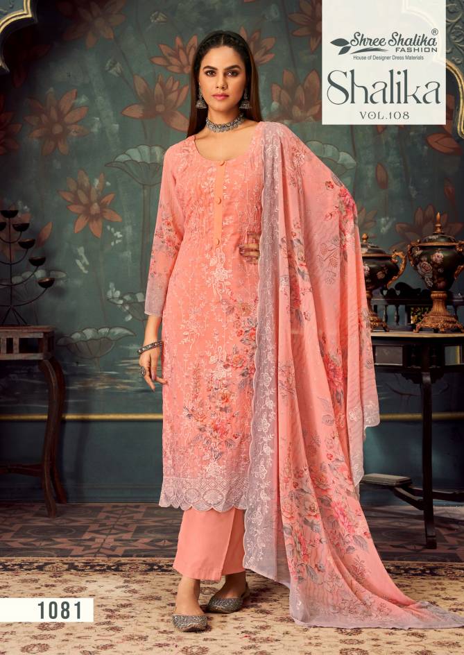 Shree Shalika Vol 108 Embroidery Printed Georgette Suits Wholesale Online
